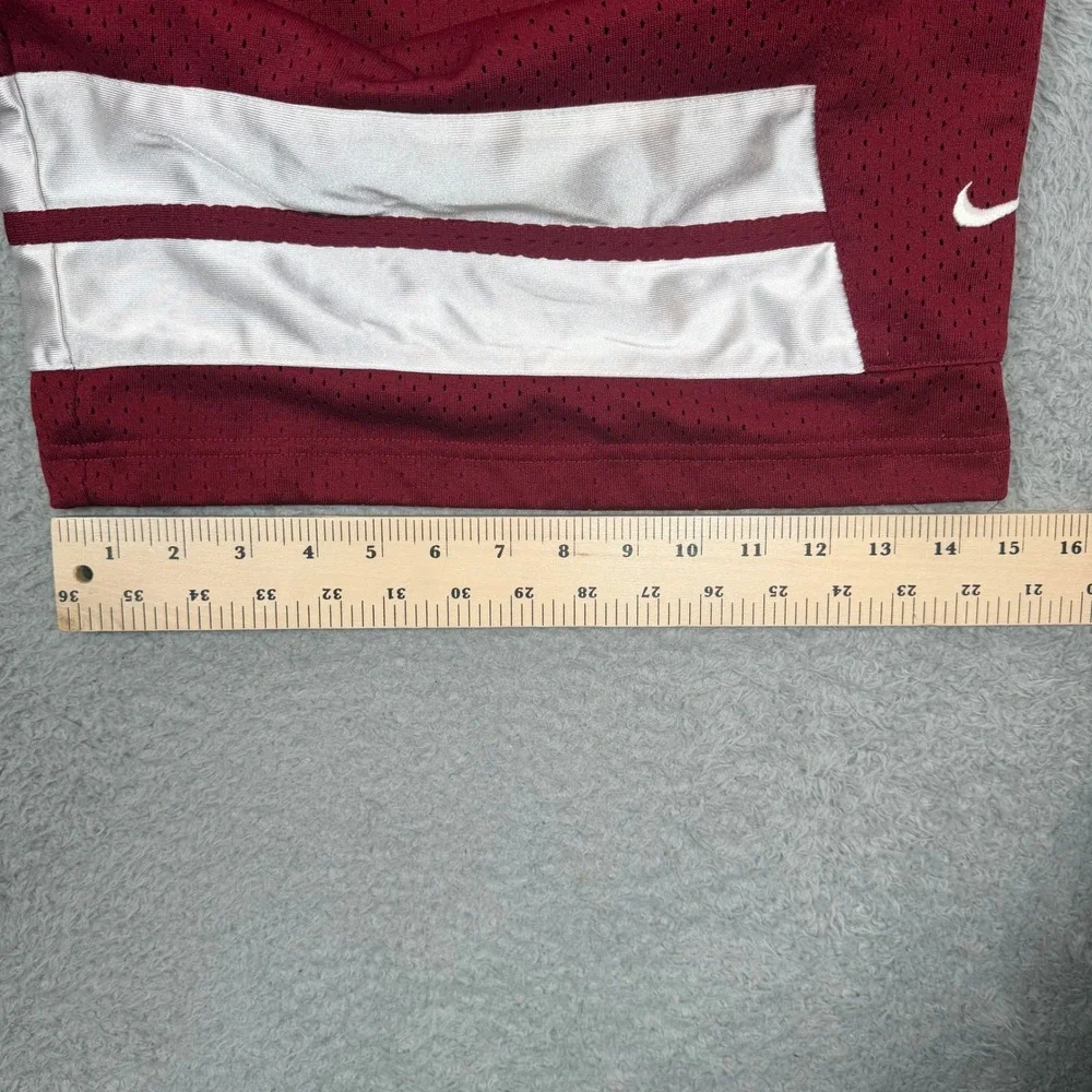 Vintage Nike Mens Basketball Shorts XXL Maroon Burgundy Mesh Striped Athletic